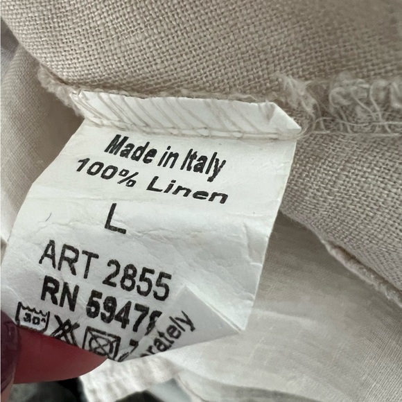 Terzo Millennio Italian Linen Shift Dress Minimalist Tie Back Vacation Resort L - Picture 10 of 12